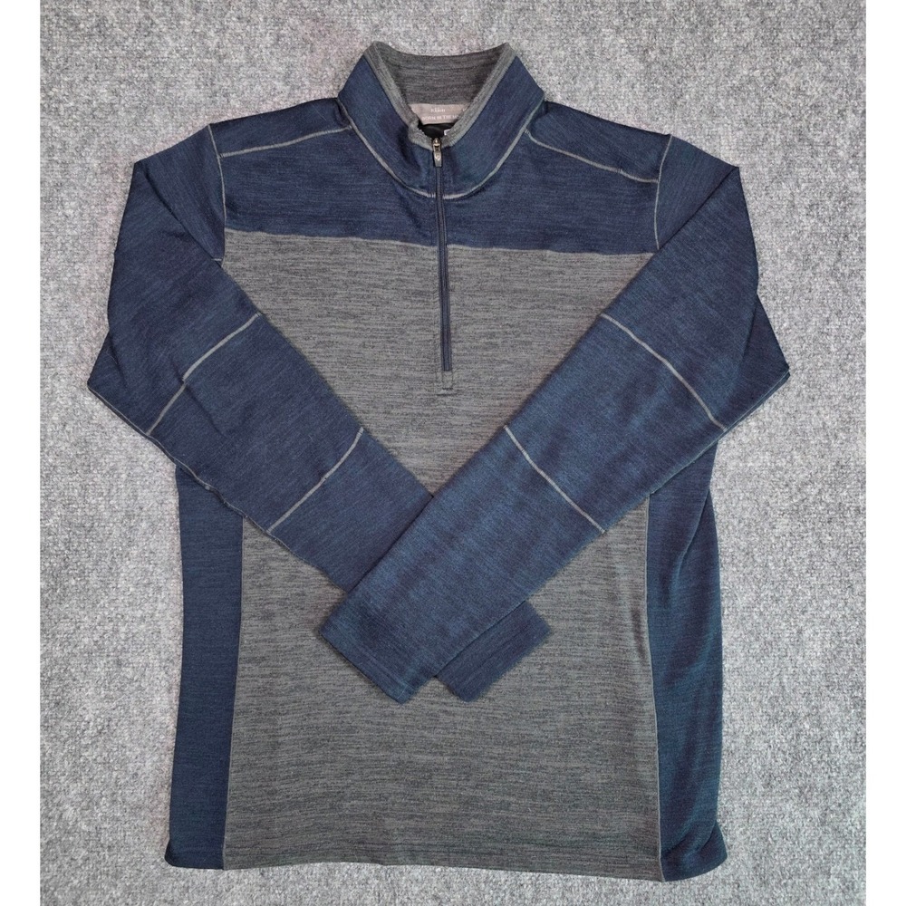 Kuhl Interceptr 1/4 Zip Pullover Mens Medium Navy Blue Grey Colorblock Sweater